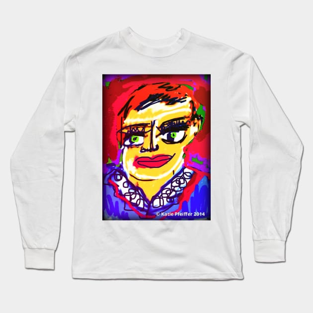 Gender Neutral Person Digital Drawing Design Long Sleeve T-Shirt by Kater